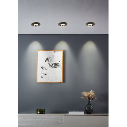 Eglo - Set da 10 faretti da incasso LED, 4,9 W, 230 V, 2700/4000/6500 K, Ø 9 cm, cromo opaco