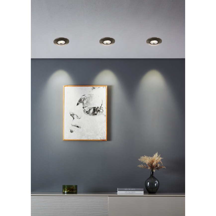 Eglo - Set da 10 faretti da incasso LED, 4,9 W, 230 V, 2700/4000/6500 K, Ø 9 cm, cromo opaco