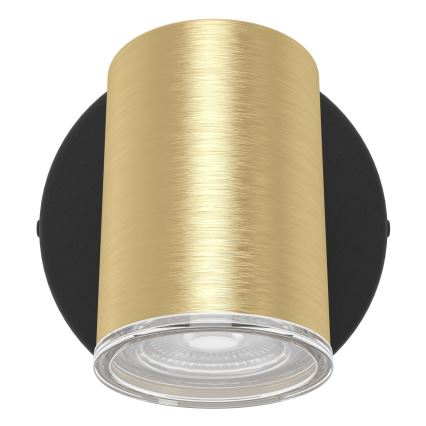 Eglo - Faretto da parete per bagno 1xGU10/5W/230V IP44 nero/oro