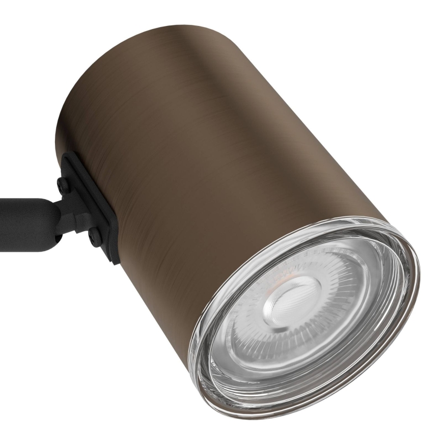 Eglo - Faretto da parete per bagno 1xGU10/5W/230V IP44 nero/marrone