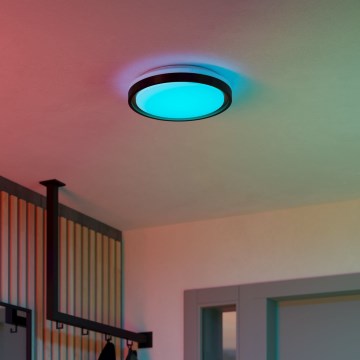 Eglo 300684 - Plafoniera dimmerabile LED RGBW MALERAMARA-Z LED/14W/230V 2700-6500K Ø 35,7 cm nero/oro + telecomando
