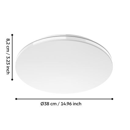Eglo 300833 - Plafoniera dimmerabile LED RGBW MALTIGNANO-Z LED/18,5W/230V 2700-6500K Ø 38 cm + telecomando