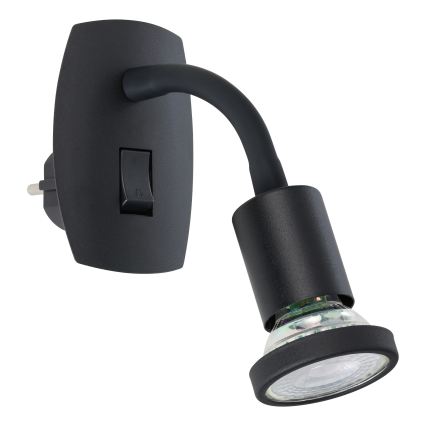 Eglo - Lampada LED da spina 1xGU10/4,5W/230V nera