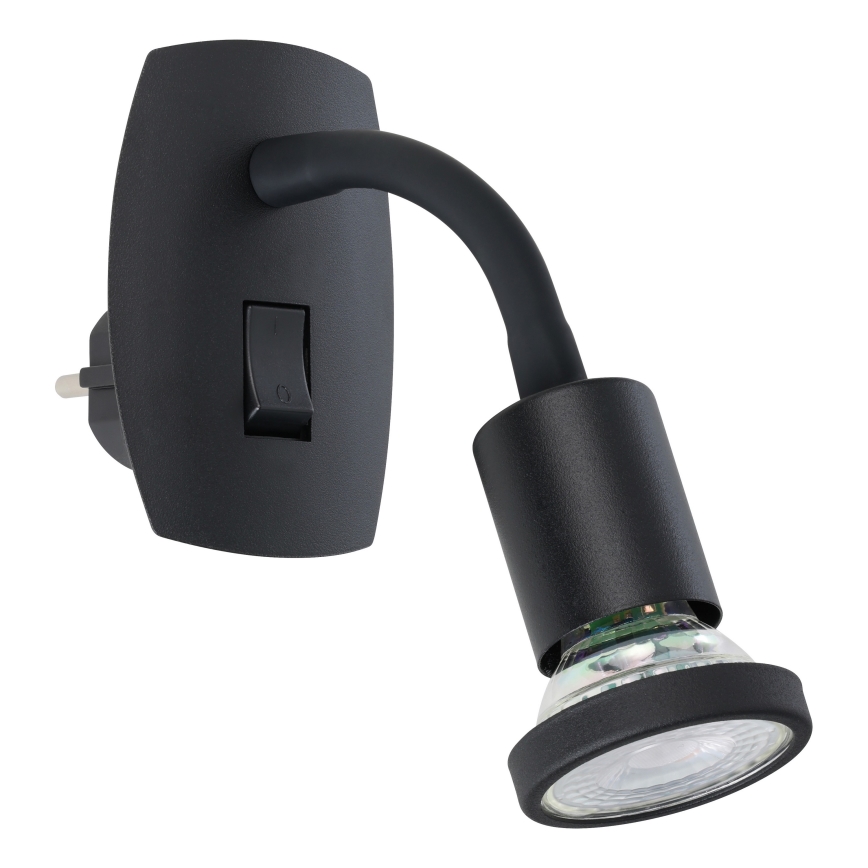 Eglo - Lampada LED da spina 1xGU10/4,5W/230V nera