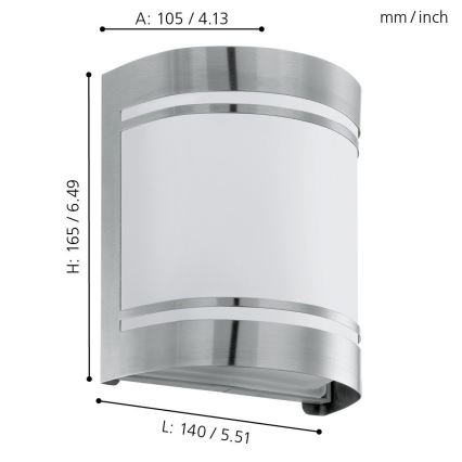 EGLO - Applique da esterno 1xE27/40W IP44