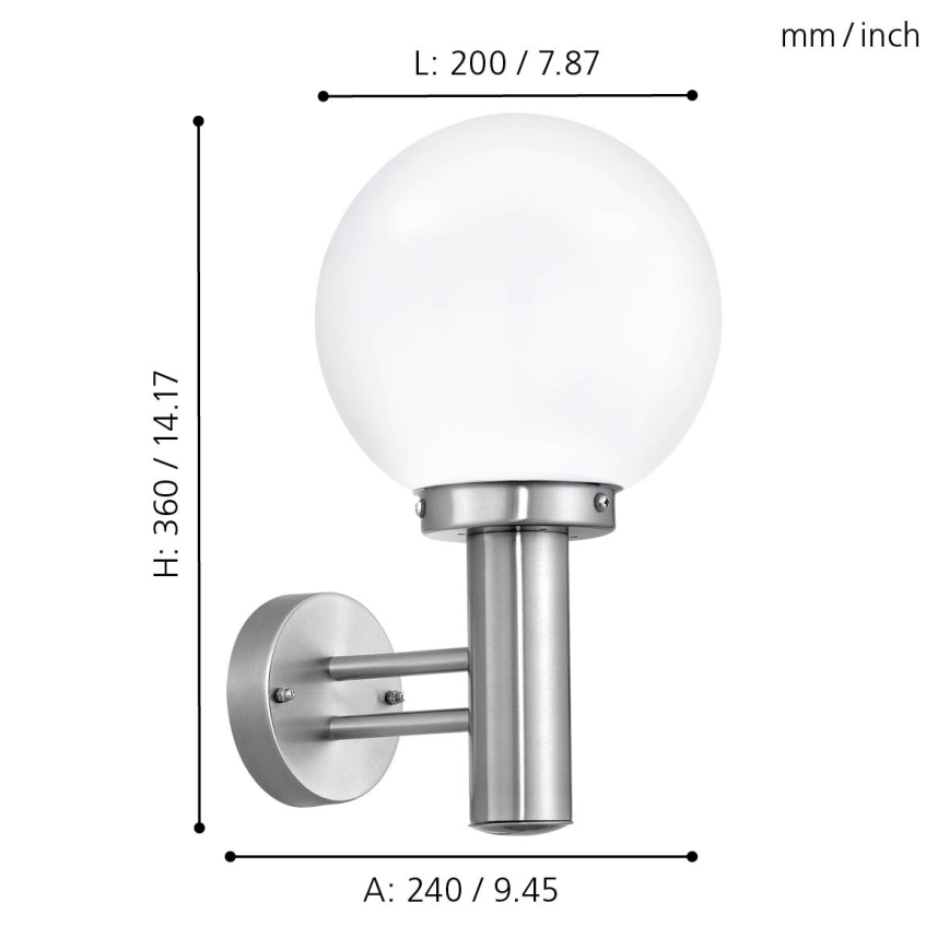 Eglo - Lampada da esterno E27/60W/230V