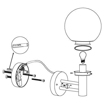 Eglo - Lampada da esterno E27/60W/230V