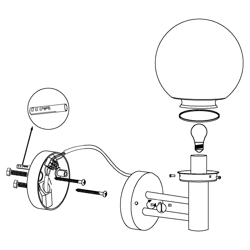 Eglo - Lampada da esterno E27/60W/230V