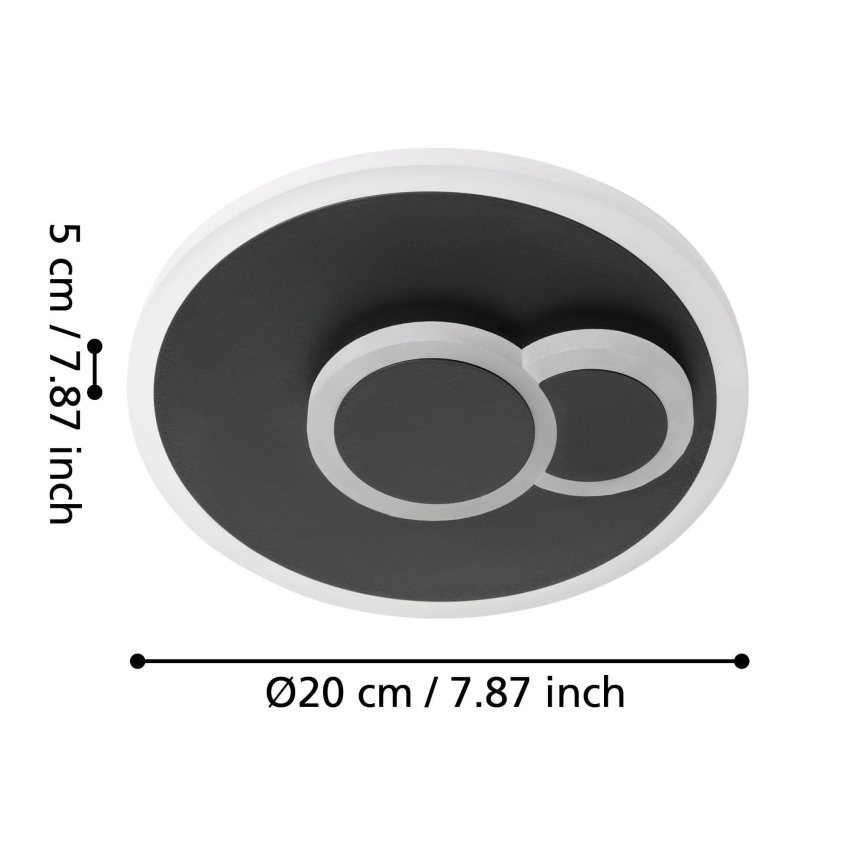 Eglo - Plafoniera LED LED/7,8W/230V d. 20 cm nero