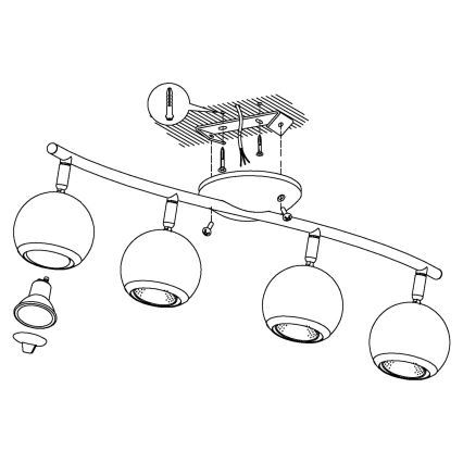 EGLO - Faretto LED 4xGU10/3W LED