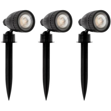 Eglo 31028 - Set da 3 lampade LED RGBW da esterno NEMA-C 1x GU10/5W/230V 2700-6500K IP44 nere + telecomando