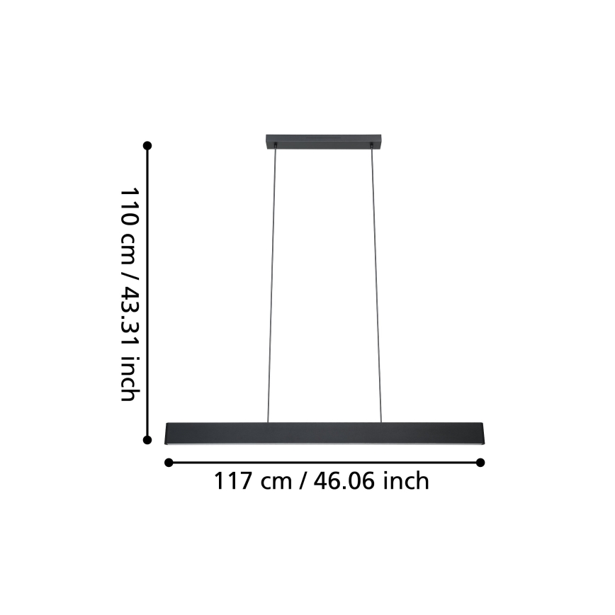Eglo 31433 - LED RGBW Lampadario dimmerabile a sospensione con filo ANDREAS-Z LED/38W/230V 2700-6500K nero
