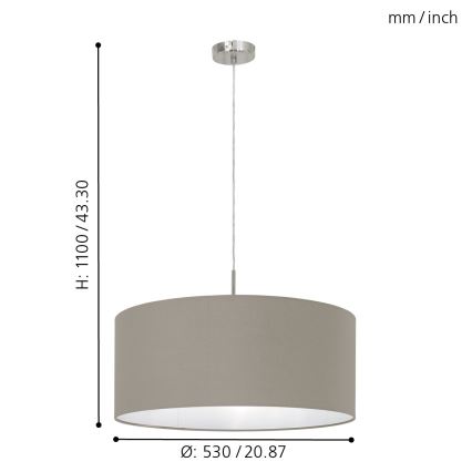 Eglo - Lampadario a sospensione con filo 1xE27/60W/230V