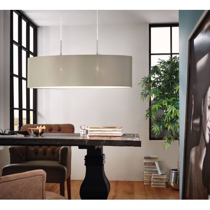 Eglo - Lampadario a sospensione con filo 2xE27/60W/230V taupe