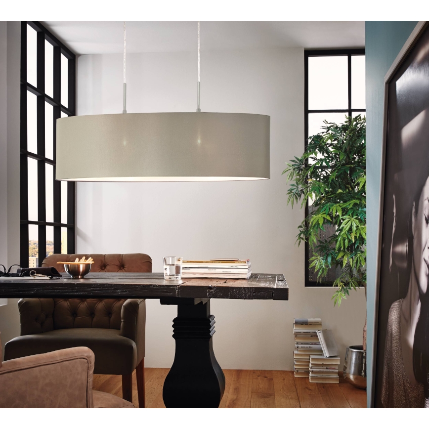 Eglo - Lampadario a sospensione con filo 2xE27/60W/230V taupe