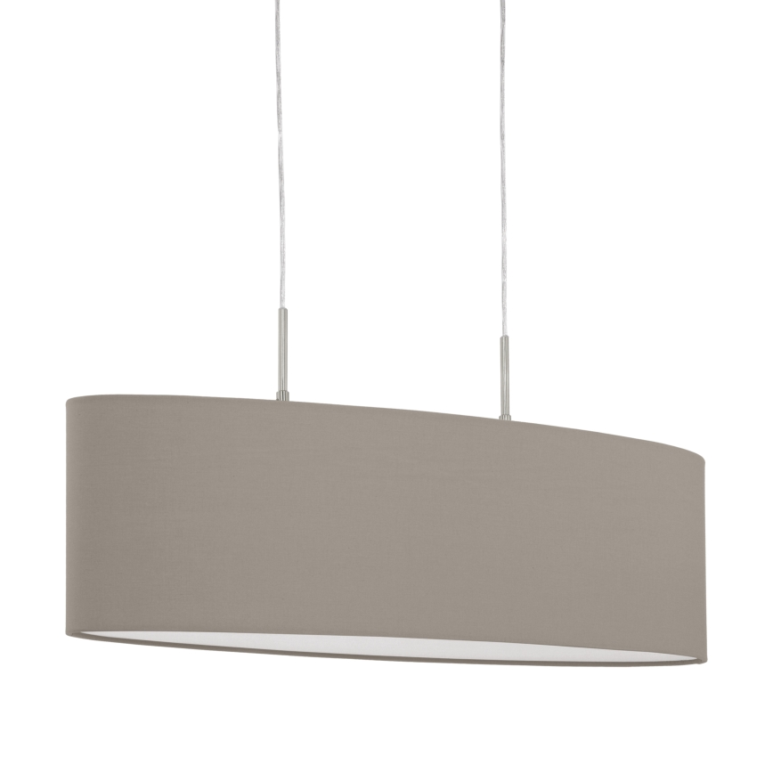 Eglo - Lampadario a sospensione con filo 2xE27/60W/230V taupe