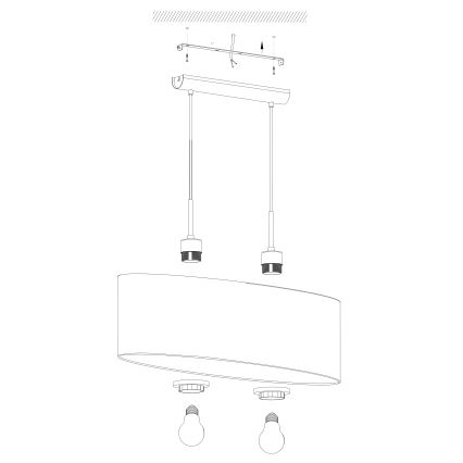 Eglo - Lampadario a sospensione con filo 2xE27/60W/230V taupe
