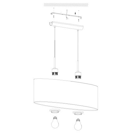 Eglo - Lampadario a sospensione con filo 2xE27/60W/230V