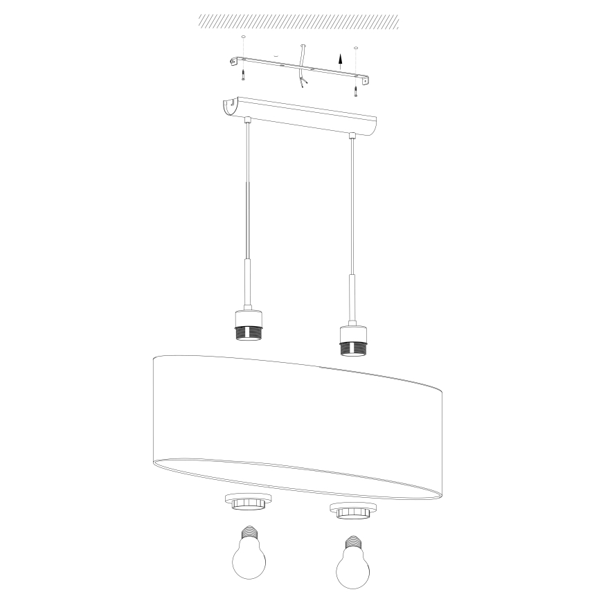 Eglo - Lampadario a sospensione con filo 2xE27/60W/230V taupe