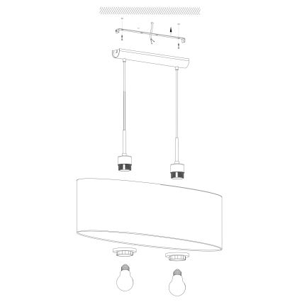 Eglo - Lampadario a sospensione con filo 2xE27/60W/230V