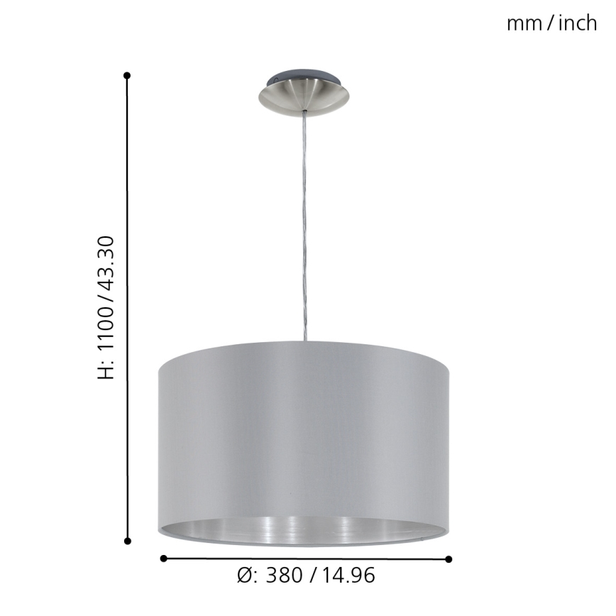 Eglo - Lampadario a sospensione con filo 1xE27/60W/230V
