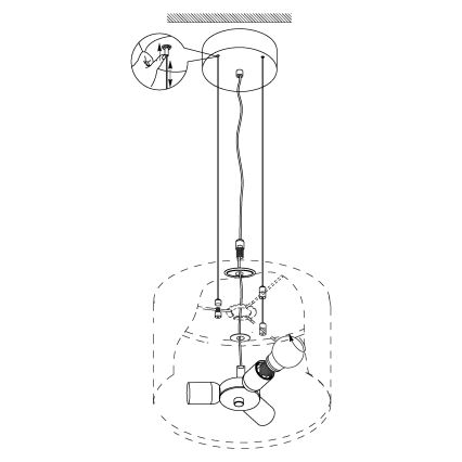 Eglo - Lampadario a sospensione con filo 3xE27/60W/230V