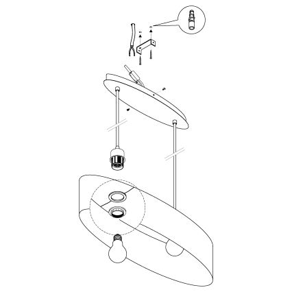 Eglo - Lampadario a sospensione con filo 2xE27/60W/230V