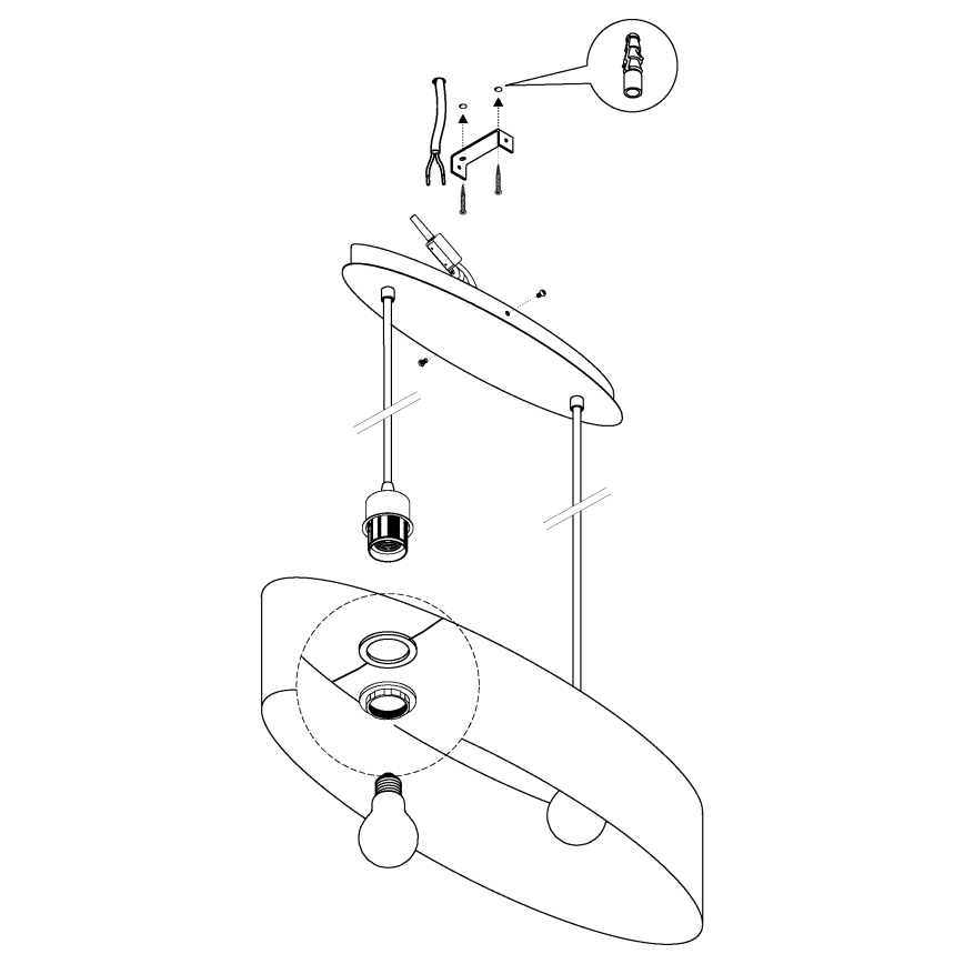 Eglo - Lampadario a sospensione con filo 2xE27/60W/230V