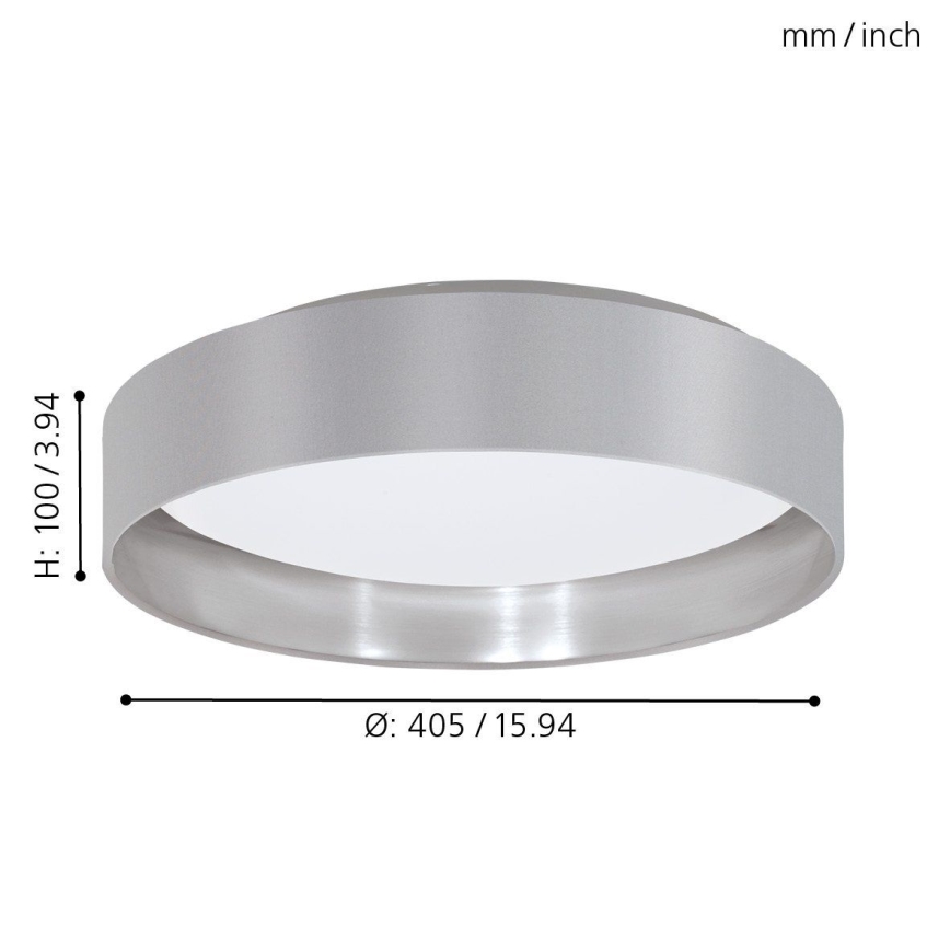 Eglo 31623 - Plafoniera LED MASERLO LED/16W/230V 3000K Ø 40,5 cm grigio/argento