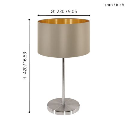 Eglo - Lampada da tavolo 1xE27/60W/230V