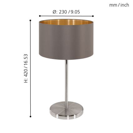 Eglo - Lampada da tavolo 1xE27/60W/230V