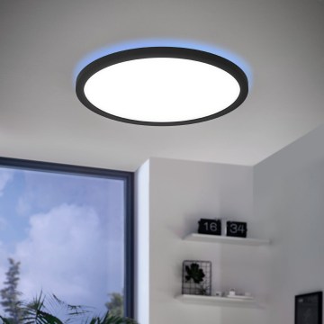 Eglo 31703 - Plafoniera LED RGBW dimmerabile ROVITO-Z LED/14,6W/230V 2700-6500K Ø 29,5 cm nero