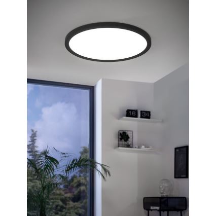 Eglo 31703 - Plafoniera LED RGBW dimmerabile ROVITO-Z LED/14,6W/230V 2700-6500K Ø 29,5 cm nero