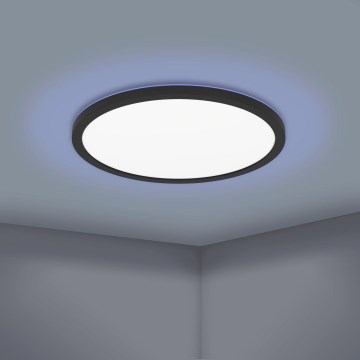 Eglo 31704 - Plafoniera LED RGBW dimmerabile ROVITO-Z 1xLED/16,5W/230V 2700-6500K Ø 42 cm nera + telecomando