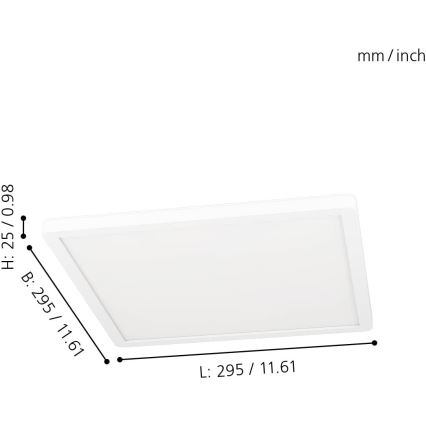 Eglo 31706 - Plafoniera dimmerabile RGBW ROVITO-Z LED/14,6W/230V 2700-6500K nero