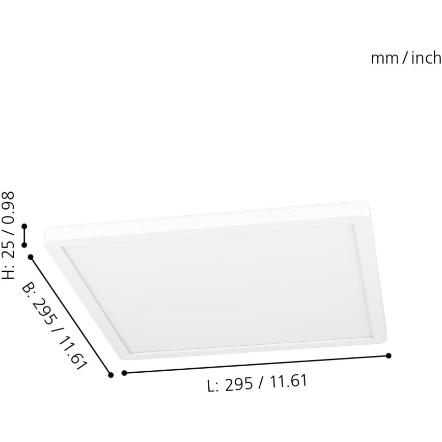 Eglo 31706 - Plafoniera dimmerabile RGBW ROVITO-Z LED/14,6W/230V 2700-6500K nero