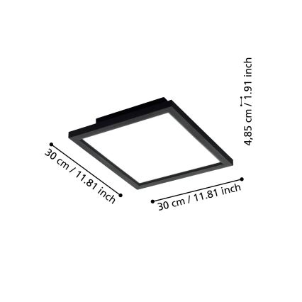 Eglo 31723 - Plafoniera LED dimmerabile SALOBRENA-Z LED/15,3W/230V 2700-6500K nero