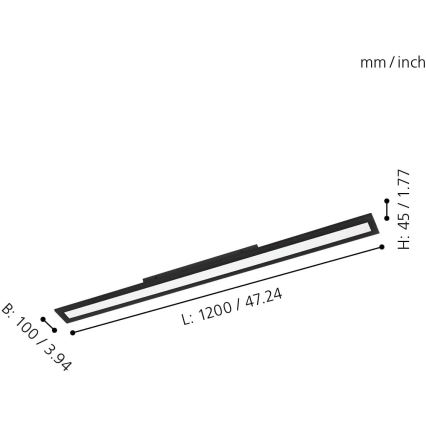 Eglo 31739 - Plafoniera LED dimmerabile SALOBRENA-Z LED/33,5W/230V 2700-6500K nero