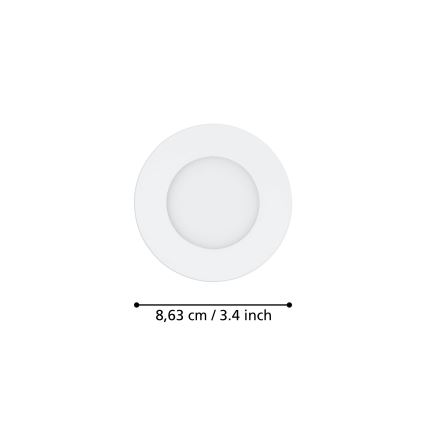 Eglo 31741 - Set da 3 faretti da incasso dimmerabili a LED per bagno FUEVA-Z LED/2,8W/230V 2700-6500K IP44 bianco Ø 8,5 cm