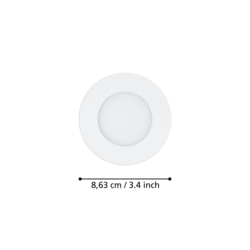Eglo 31741 - Set da 3 faretti da incasso dimmerabili a LED per bagno FUEVA-Z LED/2,8W/230V 2700-6500K IP44 bianco Ø 8,5 cm
