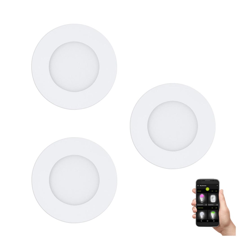 Eglo 31741 - Set da 3 faretti da incasso dimmerabili a LED per bagno FUEVA-Z 1xLED/2,8W/230V 2700-6500K IP44 bianco Ø 8,5 cm