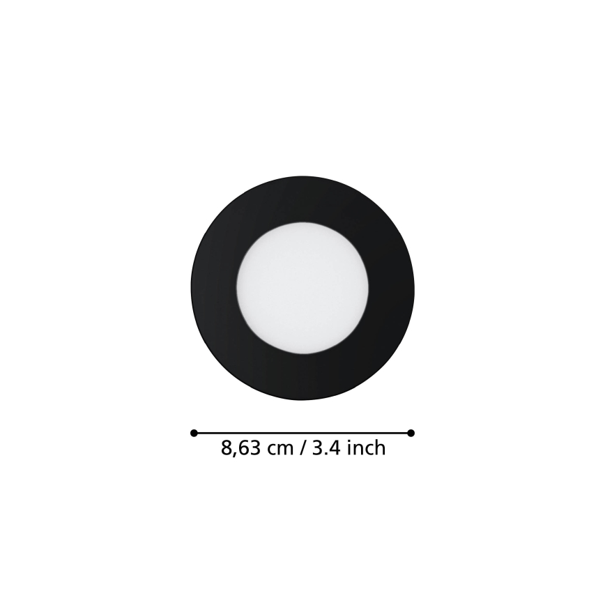 Eglo 31743 - Set da 3 faretti LED da incasso per bagno dimmerabili FUEVA-Z LED/2,8W/230V 2700-6500 IP44 nero Ø 8,5 cm