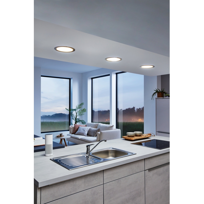 Eglo 31744 - Plafoniera LED dimmerabile da incasso per bagno FUEVA-Z LED/10,5W/230V 2700-6500K IP44 nero Ø 16,5 cm