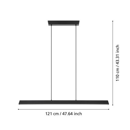 Eglo 31756 - LED RGBW Lampadario dimmerabile a sospensione con filo SIMOLARIS-Z LED/35W/230V 2700-6500K nero