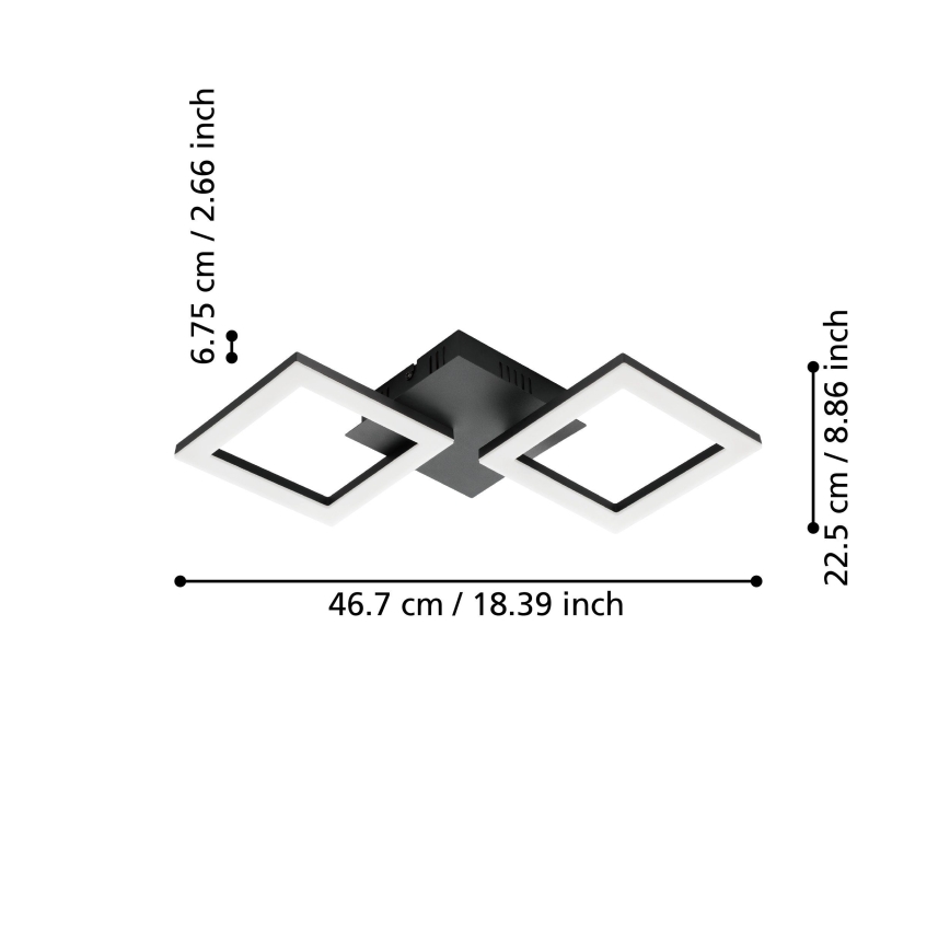 Eglo 31773 - Plafoniera LED dimmerabile PARANDAY-Z LED/15,5W/230V 3000-6500K nero