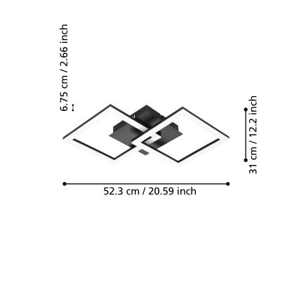 Eglo 31774 - Plafoniera LED dimmerabile PARANDAY-Z LED/21,5W/230V 3000-6500K nero