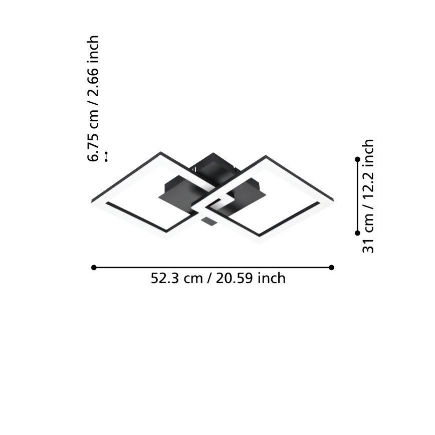 Eglo 31774 - Plafoniera LED dimmerabile PARANDAY-Z LED/21,5W/230V 3000-6500K nero