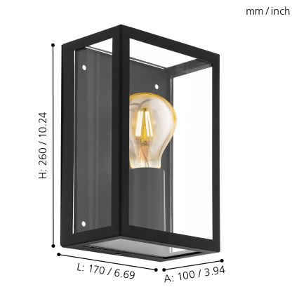 Eglo 31778 - LED RGBW dimmerabile applique da esterno ALAMONTE-Z LED/4,9W/230V 3000K IP44 nero
