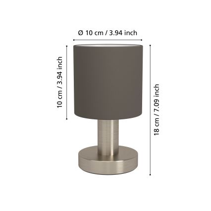 Eglo - Lampada da tavolo 1xE14/40W/230V marrone/cromo opaco
