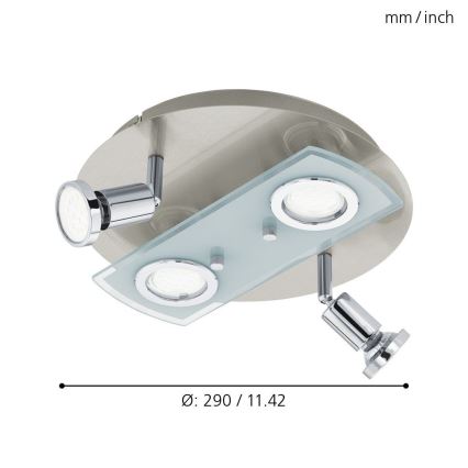 Eglo 32001 - Plafoniera LED PAWEDO 1 4xGU10-LED/3W/230V